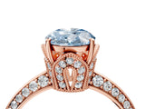 Rose gold Fancy Blue Oval Cut Solitaire Split Shank Pave Diamond Engagement Ring with Four-Prong Setting_40