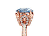 Rose gold Fancy Blue Oval Cut Solitaire Split Shank Pave Diamond Engagement Ring with Four-Prong Setting_5