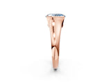 Rose gold Fancy Blue Oval Cut Solitaire Tension Set Diamond Ring with Split Shank Band_2