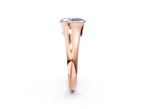 Rose gold Fancy Blue Oval Cut Solitaire Tension Set Diamond Ring with Split Shank Band_2