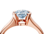 Rose gold Fancy Blue Oval Cut Solitaire Tension Set Diamond Ring with Split Shank Band_4