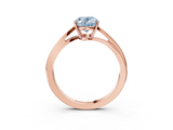Rose gold Fancy Blue Oval  Cut Solitaire Twist Band Ring with Four-Prong Setting_23