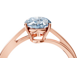 Rose gold Fancy Blue Oval  Cut Solitaire Twist Band Ring with Four-Prong Setting_24