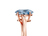 Rose gold Fancy Blue Oval  Cut Solitaire Twist Band Ring with Four-Prong Setting_25