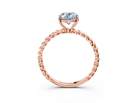 Rose gold Fancy Blue Oval Cut Solitaire Twisted Band 4-Prong Ring_3