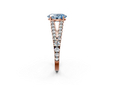 Rose gold Fancy Blue Oval  Cut Split Shank Pave Diamond Engagement Ring with Four-Prong Setting_43