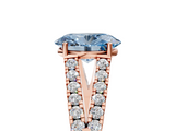 Rose gold Fancy Blue Oval  Cut Split Shank Pave Diamond Engagement Ring with Four-Prong Setting_46