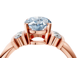 Rose gold Fancy Blue Oval  Cut Three-Stone Channel Set Ring with Bar Prongs_68