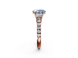 Rose gold Fancy Blue Oval  Cut Three-Stone Diamond Pave Band with Prong Setting_39