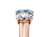 Rose gold Fancy Blue Oval Cut Three-Stone Diamond Ring with Prong Setting on a Classic Band_17