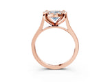 Rose gold Fancy Blue Oval  Diamond Cluster Halo Solitaire with Four-Prong Setting_97