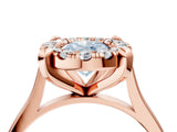 Rose gold Fancy Blue Oval  Diamond Cluster Halo Solitaire with Four-Prong Setting_98