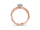 Rose gold Fancy Blue Oval  Diamond Cluster Prong-Set Solitaire Ring_46