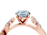 Rose gold Fancy Blue Oval  Diamond Floral Vine Solitaire Engagement Ring_7