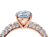 Rose gold Fancy Blue Oval  Diamond Pavé Band Solitaire Ring with Four-Prong Setting_53