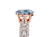 Rose gold Fancy Blue Oval  Diamond Pavé Band Solitaire Ring with Four-Prong Setting_54