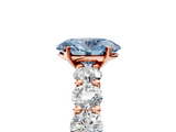 Rose gold Fancy Blue Oval  Diamond Prong Setting with Side Stones on a Pave Band_147