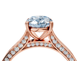 Rose gold Fancy Blue Oval  Diamond Solitaire with Pave Band and Six-Prong Setting_24