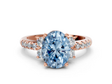 Rose gold Fancy Blue Oval  Diamond Three-Stone Pave Band with Four-Prong Setting_20