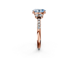 Rose gold Fancy Blue Oval  Diamond Three-Stone Pave Band with Four-Prong Setting_22