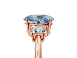 Rose gold Fancy Blue Oval  Diamond Three-Stone Ring with Trapezoid Side Stones and Prong Setting_22
