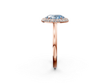 Rose gold Fancy Blue Oval  Halo Diamond Engagement Ring with Solitaire Band and Four-Prong Setting_22