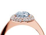 Rose gold Fancy Blue Oval  Halo Diamond Engagement Ring with Solitaire Band and Four-Prong Setting_24
