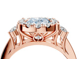 Rose gold Fancy Blue Oval  Halo Diamond Engagement Ring with Split Shank and Four-Prong Setting_47