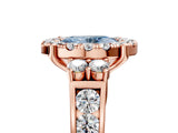 Rose gold Fancy Blue Oval  Halo Diamond Engagement Ring with Split Shank and Four-Prong Setting_48