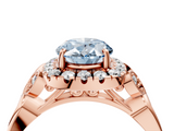 Rose gold Fancy Blue Oval  Halo Diamond Engagement Ring with Vintage-Inspired Band and Four-Prong Setting_7