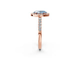 Rose gold Fancy Blue Oval  Halo Diamond Pavé Solitaire Ring_71