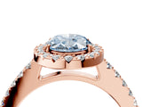 Rose gold Fancy Blue Oval  Halo Diamond Pavé Solitaire Ring_73