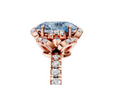 Rose gold Fancy Blue Oval  Halo Diamond Pave Band Ring with Four-Prong Setting_20
