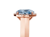 Rose gold Fancy Blue Oval  Halo Diamond Ring with Cathedral Band and Four-Prong Setting_54