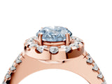 Rose gold Fancy Blue Oval  Halo Diamond Split Shank Engagement Ring with Prong Setting_31