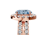 Rose gold Fancy Blue Oval  Halo Diamond Split Shank Engagement Ring with Prong Setting_32