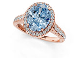 Rose gold Fancy Blue Oval  Halo Pavé Diamond Engagement Ring with Four-Prong Setting_32
