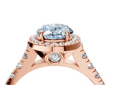 Rose gold Fancy Blue Oval  Halo Pavé Diamond Engagement Ring with Four-Prong Setting_35