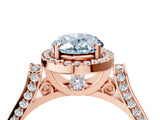 Rose gold Fancy Blue Oval  Halo Pave Split Shank Prong Setting Ring_73