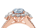 Rose gold Fancy Blue Oval  Halo Split Shank Diamond Engagement Ring with Prong Setting_24