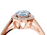 Rose gold Fancy Blue Oval  Halo Split Shank Diamond Ring with Four-Prong Setting_36