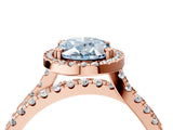 Rose gold Fancy Blue Oval  Halo Split Shank Diamond Ring with Pavé Setting_30