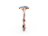 Rose gold Fancy Blue Oval  Halo Twist Band Solitaire Ring_21