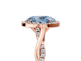 Rose gold Fancy Blue Oval  Halo Twist Band Solitaire Ring_24