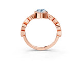 Rose gold Fancy Blue Oval  Milgrain Marquise Diamond Twist Band Ring_65