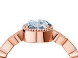 Rose gold Fancy Blue Oval  Milgrain Marquise Diamond Twist Band Ring_66