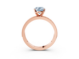 Rose gold Fancy Blue Oval  Milgrain Pave Diamond Engagement Ring with Four-Prong Setting_176