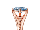 Rose gold Fancy Blue Oval  Solitaire Beaded Band Six-Prong Setting_17