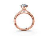 Rose gold Fancy Blue Oval  Solitaire Beaded Band Six-Prong Setting_33