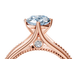 Rose gold Fancy Blue Oval  Solitaire Beaded Band Six-Prong Setting_34
